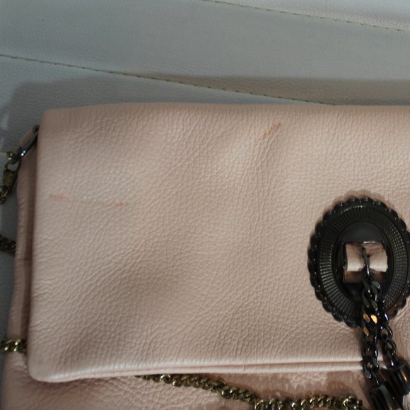 Borse In Pelle Genuine Leather Italy Crossbody bag Peach Made in Italy 13"x10" - Picture 7 of 11